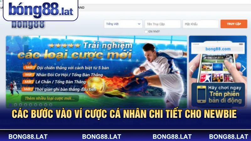 Các bước vào ví cược cá nhân chi tiết cho newbie 