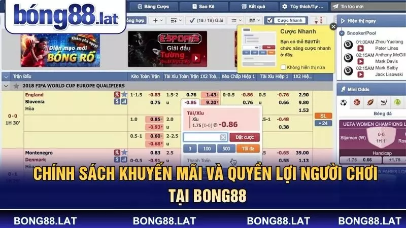 Chính sách khuyến mãi và quyền lợi người chơi tại BONG88