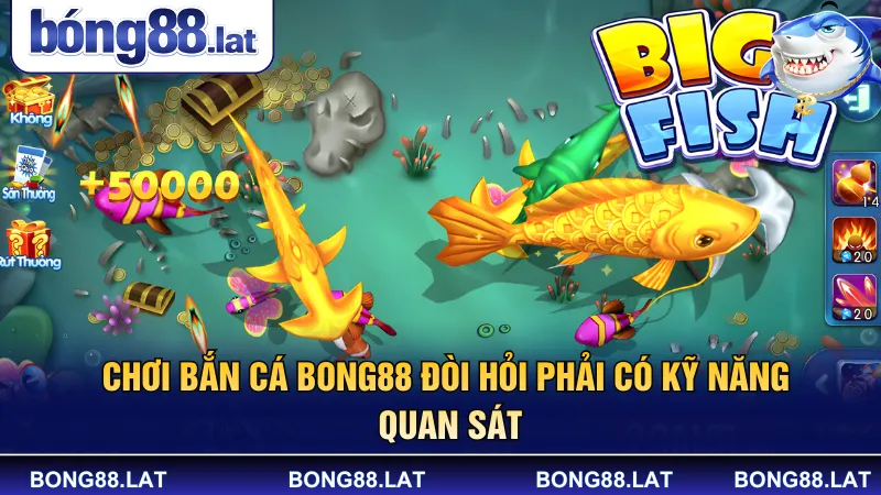 Chơi bắn cá BONG88 đòi hỏi phải có kỹ năng quan sát