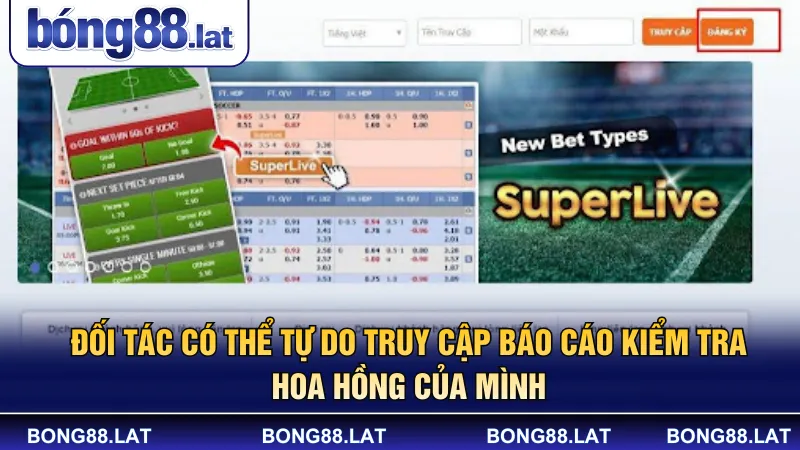 Đối tác có thể tự do truy cập báo cáo kiểm tra hoa hồng của mình 