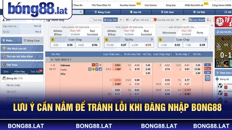 Lưu ý cần nắm để tránh lỗi khi đăng nhập Bong88 